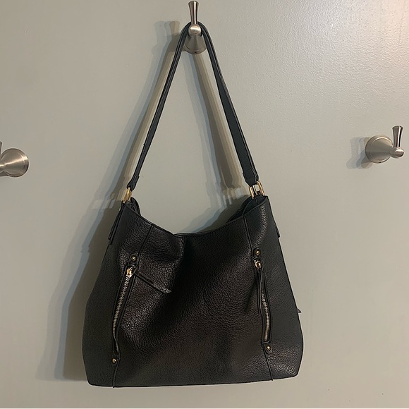 Kate and Mel vegan leather hobo-style black purse/handbag - Picture 1 of 11
